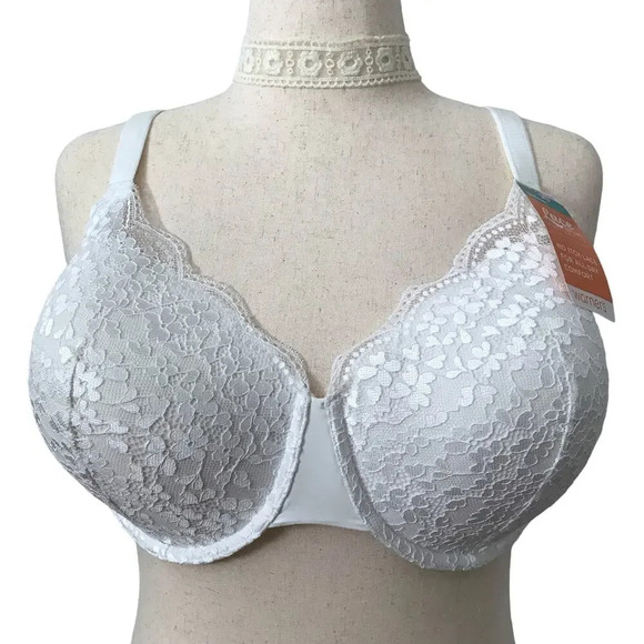 Warner's NWT White Lace Escape Collection Bra Women 42D - Picture 1 of 11